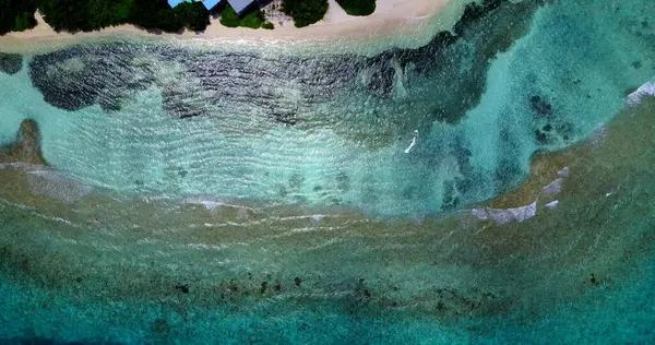 Αεροφωτογραφία Ενός Όμορφου Τοπίου Στις Μαλδίβες — Φωτογραφία Αρχείου