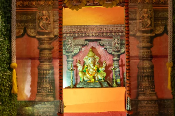 Una Hermosa Vista Una Estatua Del Señor Ganesh Mumbai Maharashtra — Foto de Stock