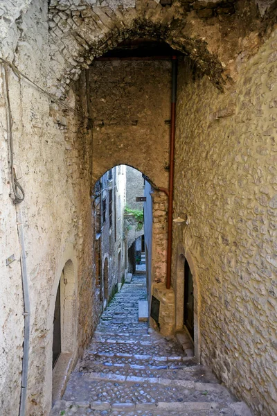 Une Rue Entre Les Vieux Bâtiments Médiévaux Pierre Une Ville — Photo