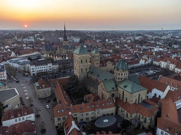 Вид Воздуха Собор Святого Петра Оснабрюке Германия — стоковое фото