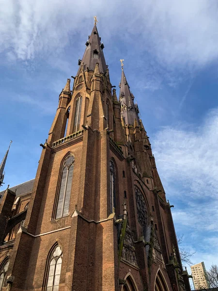 Vertikal Bild Saint Catherine Church Eindhoven Nederländerna — Stockfoto