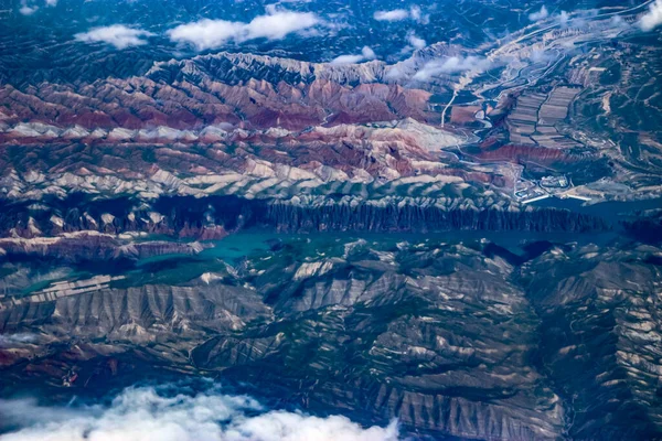 Över Tianshan Bergen Xinjiang Från Luften — Stockfoto