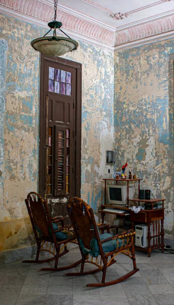 Neoklasicistní Architektura Havaně Obývací Pokoj Kuba — Stock fotografie