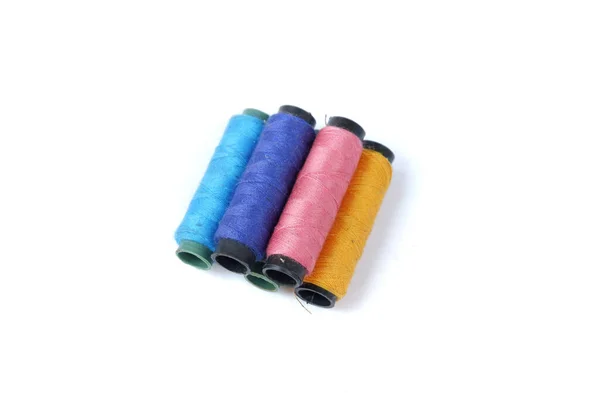 Some Colorful Sewing Threads White Background — Stock Photo, Image