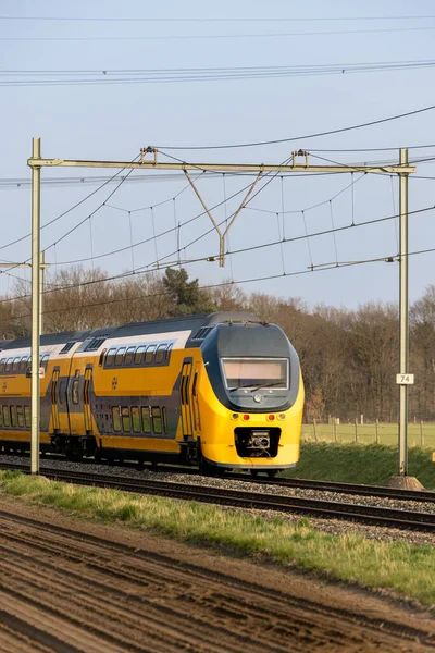 Vertical Shot Train Train Tracks Limburg Province Netherlands — Stock Photo, Image