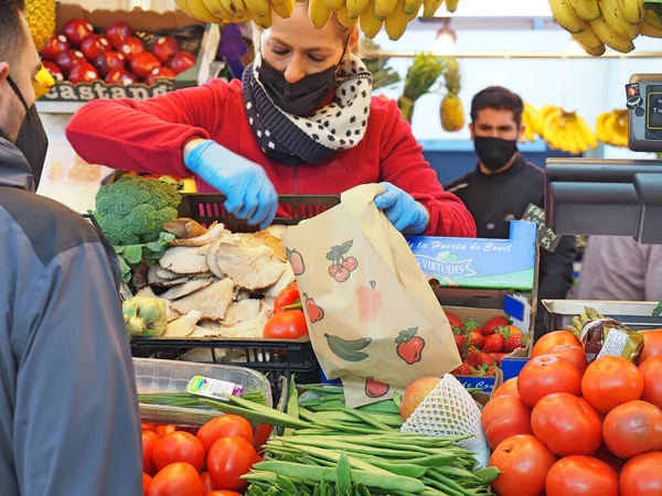 Eine Lokale Marktszene Während Der Covid Cadiz Spanien — Stockfoto