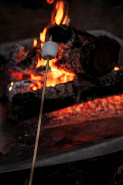 Vertical Shot Marshmallow Fireplace — Stock Photo, Image