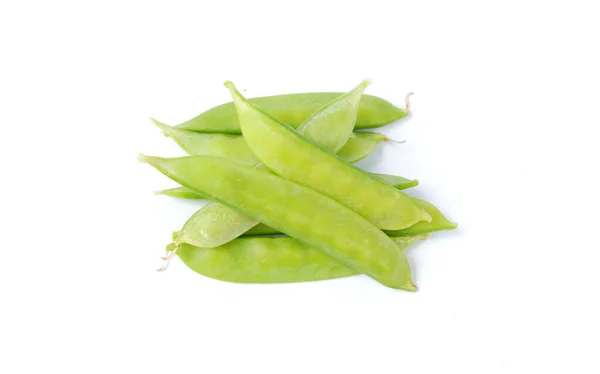 Green Peas Stock White Background — Stock Photo, Image