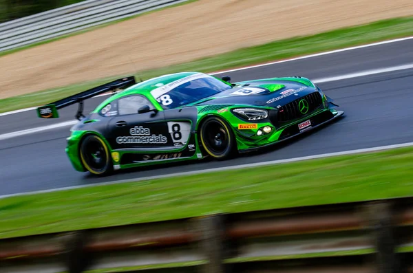 Uma Longa Exposição Tiro Mercedes Amg Gt3 Carro Preto Durante — Fotografia de Stock