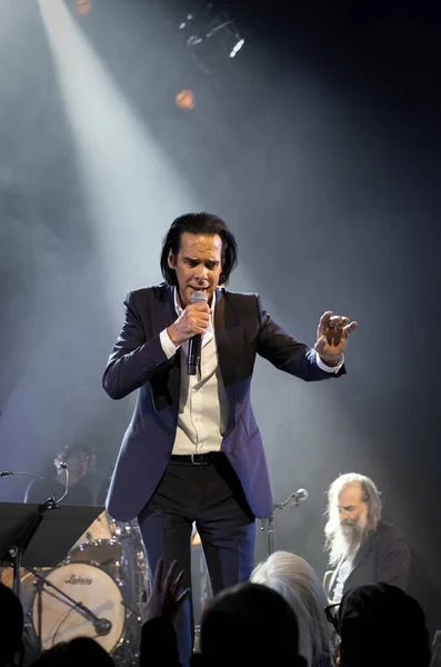 Cântăreț Nick Cave Warren Ellis Trăiesc Teatrul Paramount Din Oakland — Fotografie, imagine de stoc