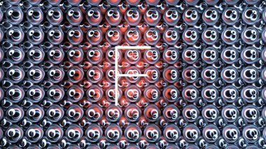 Soyut, pürüzsüz bir arkaplanda izole edilmiş neon bir mektubun çizimi