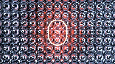 Soyut, pürüzsüz bir arkaplanda izole edilmiş neon bir mektubun çizimi