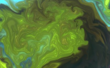 Alkol mürekkebi ve mürekkep renkleriyle modern sıvı sanatının soyut bir tablosu.