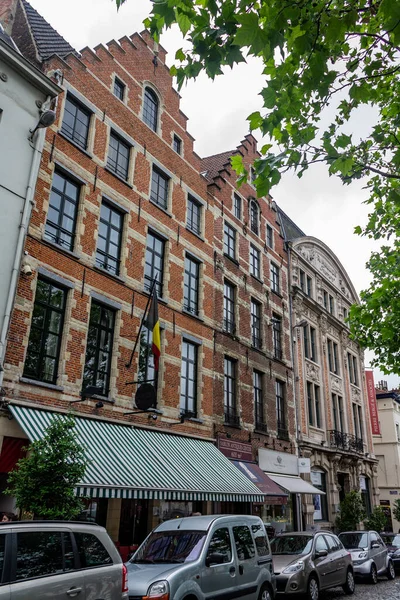 比利时布鲁塞尔市中心典型的欧洲建筑景观 — 图库照片