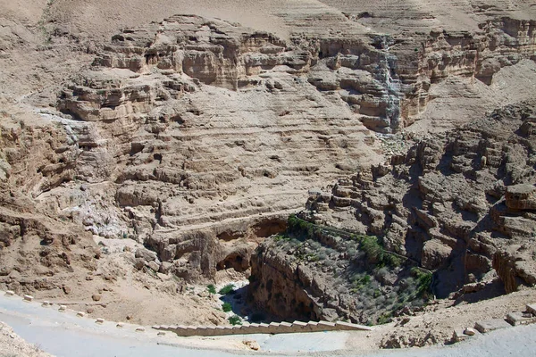 Piękne Ujęcie Doliny Wadi Qelt — Zdjęcie stockowe