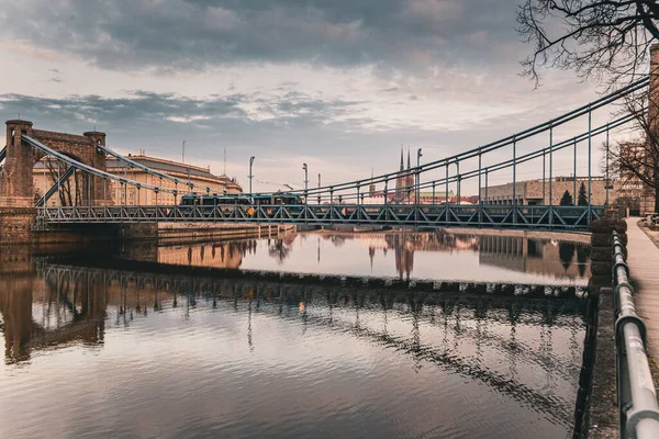 Uma Bela Vista Wroclaw Rio Breslau Oder — Fotografia de Stock
