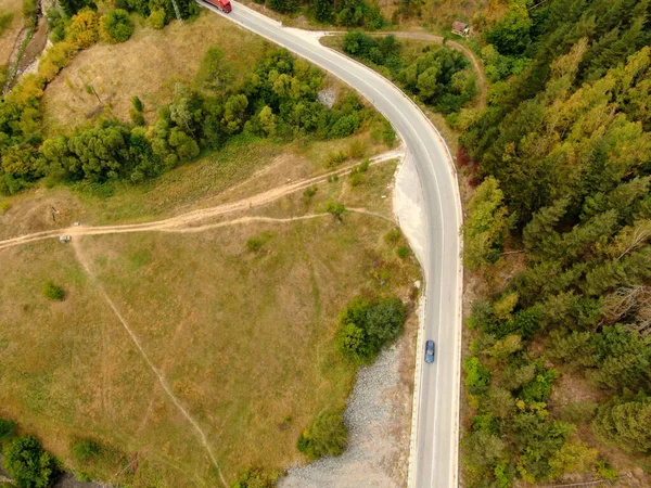 Veduta Aerea Dei Campi Forestali Dell Autostrada Asenovgrad Bulgaria — Foto Stock