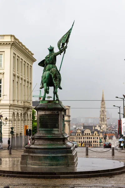 Scenic Shot Statue Palace Royale Downtown Brussels Belgium — Stock Photo, Image