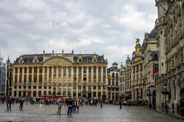 Grand Place Salami Targowymi Bruksela Belgia Europa — Zdjęcie stockowe