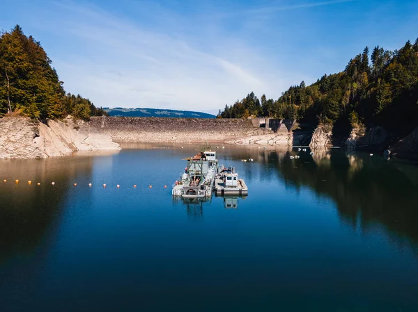 Der Blick Auf Den Damm Speicher Bolgenach Hittisau Österreich — Stockfoto