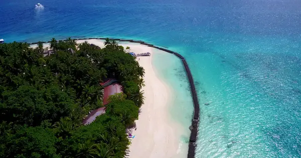 Una Vista Aérea Una Playa Isla Tropical Junto Mar Asia —  Fotos de Stock