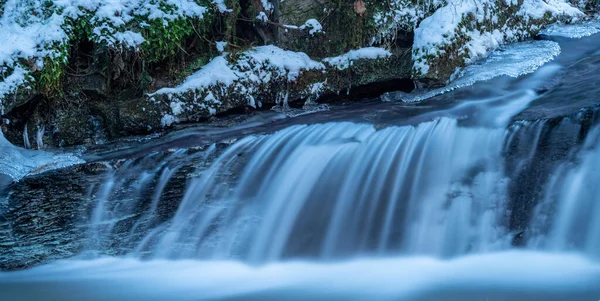 Panoramic View Waterfall Winter — Stock Photo, Image