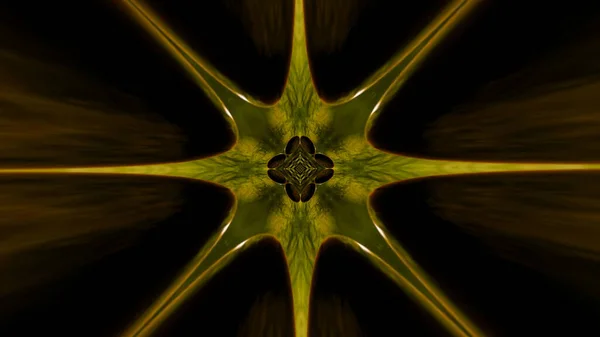 Illustration Dark Yellow Symmetrical Tunnel Background — Stock Photo, Image