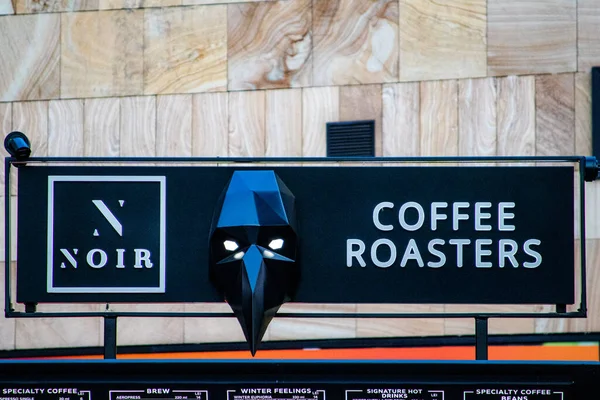 Advertising Banner Noir Coffee Truck — Stock Photo, Image