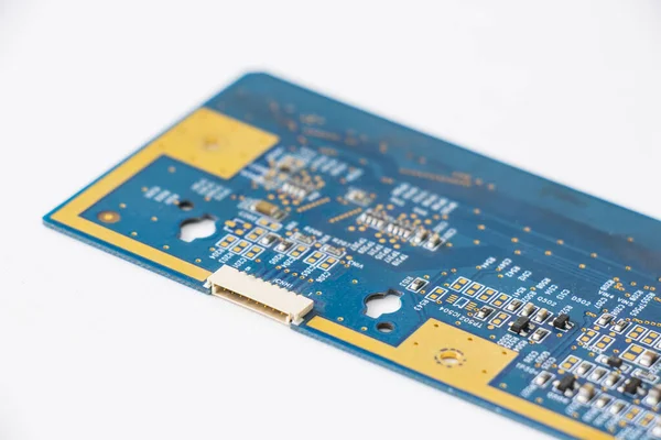 Een Close Shot Van Een Elektronische Moederbord Isometrische Processor Microchip — Stockfoto