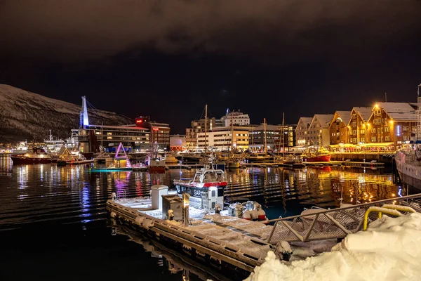 Cityscape Trosmo Norway Night — Stock Photo, Image