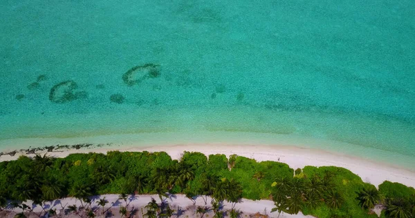 Вид Воздуха Бирюзовой Воды Встречая Песчаный Пляж Тропического Острова Азии — стоковое фото