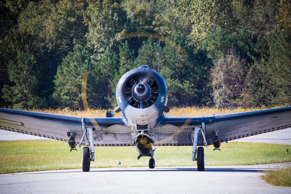 Belo Tiro Bombardeiro Mergulho Preto Aeronaves Pronto Para Decolar Com — Fotografia de Stock