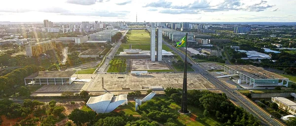 Panoramic Shot Esplanade Ministers National Congress Brazil Brasilia — Stock Photo, Image