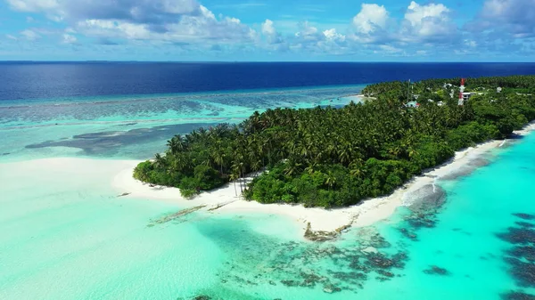 Disparo Aéreo Avión Tripulado Una Isla Tropical Virgen Sudeste Asiático —  Fotos de Stock
