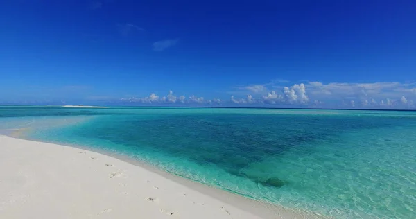 Veduta Aerea Del Mare Con Spiaggia Sabbiosa Alle Maldive — Foto Stock