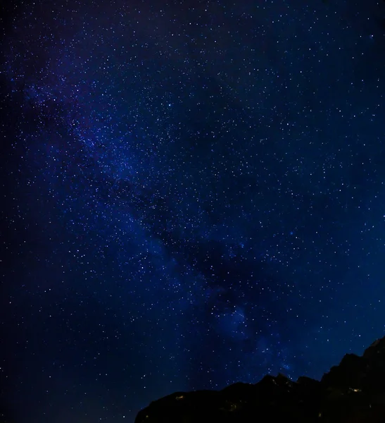 Захватывающий Вид Волшебное Звездно Голубое Небо Ночью — стоковое фото