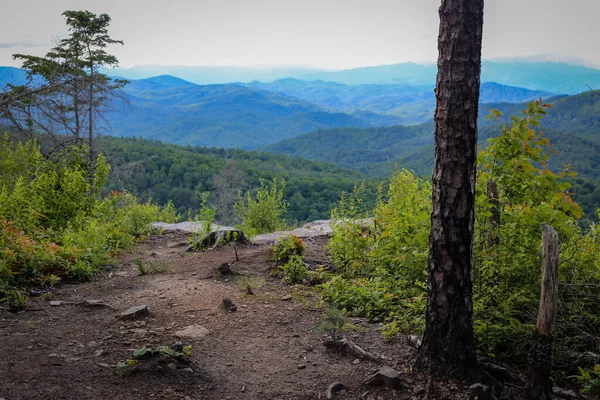 Ein Schöner Blick Von Oben Auf Die Bewaldete Bergkette Mit — Stockfoto