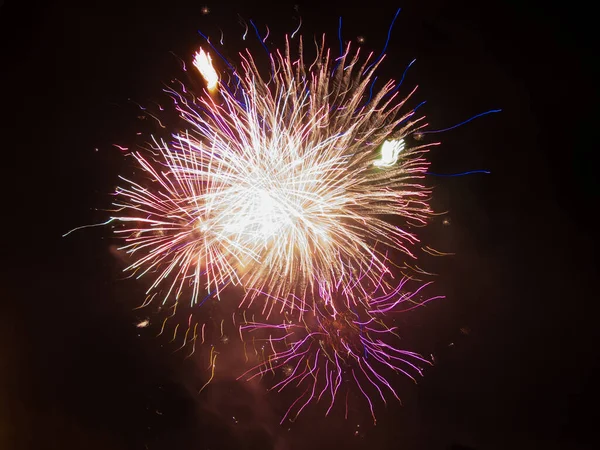 Beautiful Shot Fireworks Champany Vanoise Savoie France — Stock Photo, Image