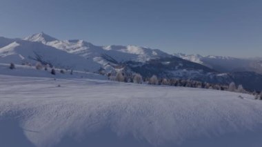Valloire in Winter, Savoie, France Kayak İstasyonu ve doğa, kışın dağlar