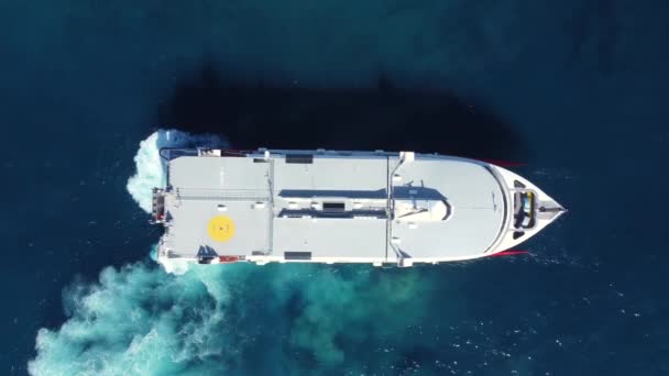 Fast Passenger Ferry Volcan Teno Llegando Puerto Los Cristianos Armas — Vídeo de stock