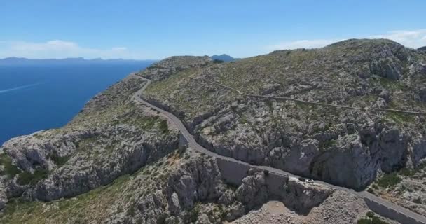 Una Antena Carretera Acantilado Palma Mallorca España Isla — Vídeo de stock
