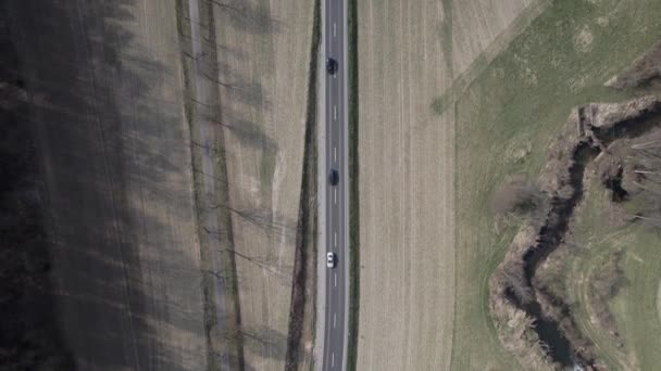 Veduta Aerea Una Strada Campagna Vasto Campo Agricolo Baviera Germania — Video Stock