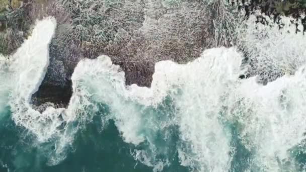 Vzdušný Pohled Vlny Severním Pobřeží Havaje — Stock video