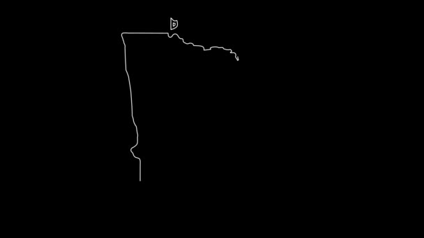 Mapa Del Estado Minnesota Minnesota Mapa Contorno Blanco Animated Close — Vídeos de Stock