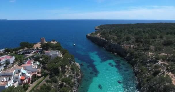 Letecký Snímek Vil Moře Palma Mallorca Španělsko — Stock video