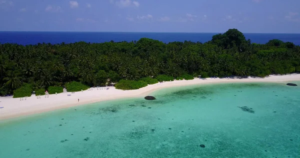 海に囲まれた砂浜の島の木々の空中風景 — ストック写真