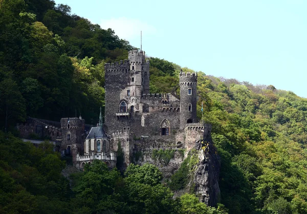 Una Vista Panorámica Del Castillo Rheinstein Trechtingshausen Alemania —  Fotos de Stock