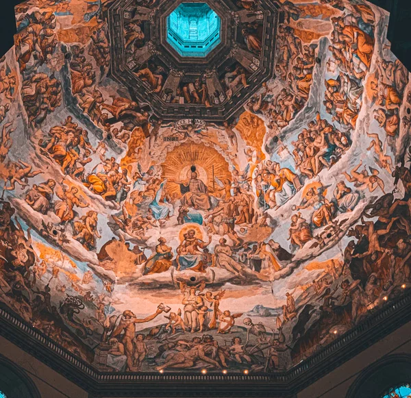 Fotografie Giorgia Vasariho Fresca Poslední Rozsudek Cattedrale Santa Maria Del — Stock fotografie