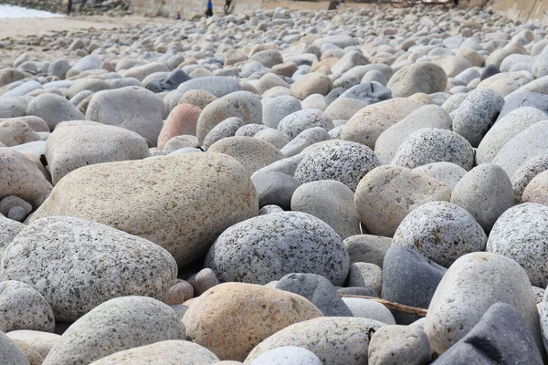 Close Pedras Redondas Uma Praia — Fotografia de Stock