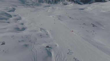 Valloire in Winter, Savoie, France Kayak İstasyonu ve doğa, kışın dağlar